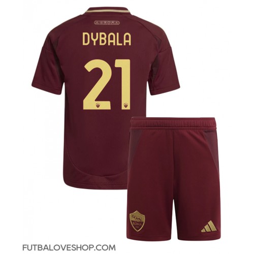 Dres AS Roma Paulo Dybala #21 Domáci pre deti 2024-25 Krátky Rukáv (+ trenírky)